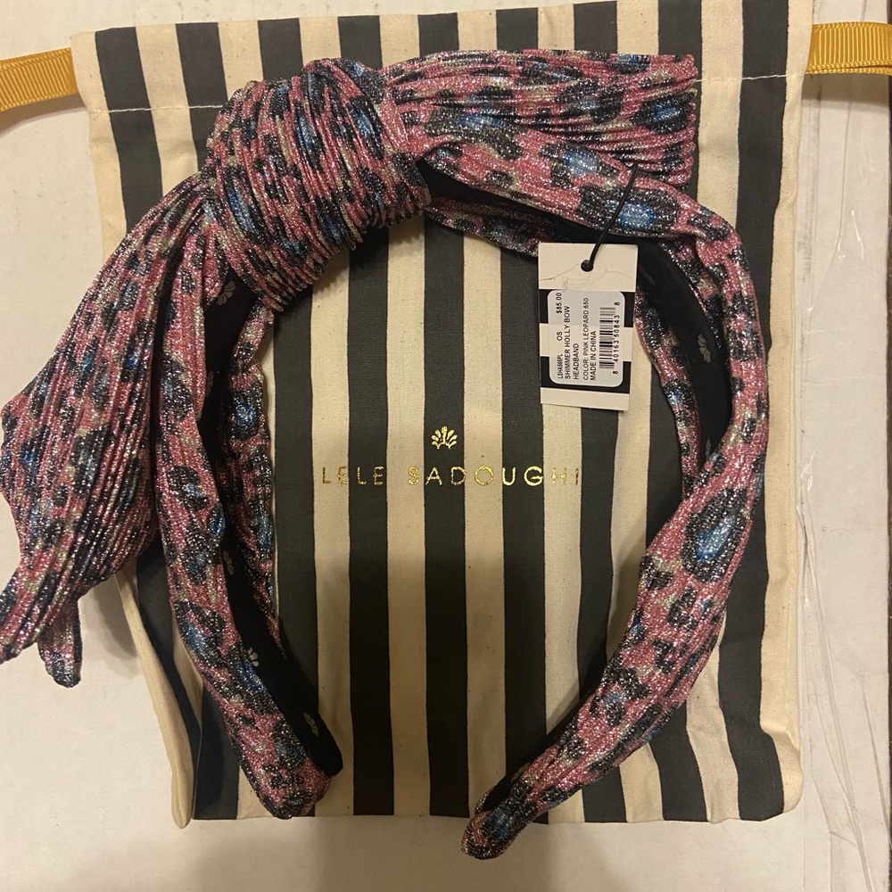 Lele Sadoughi Shimmer Holly Bow Headband
